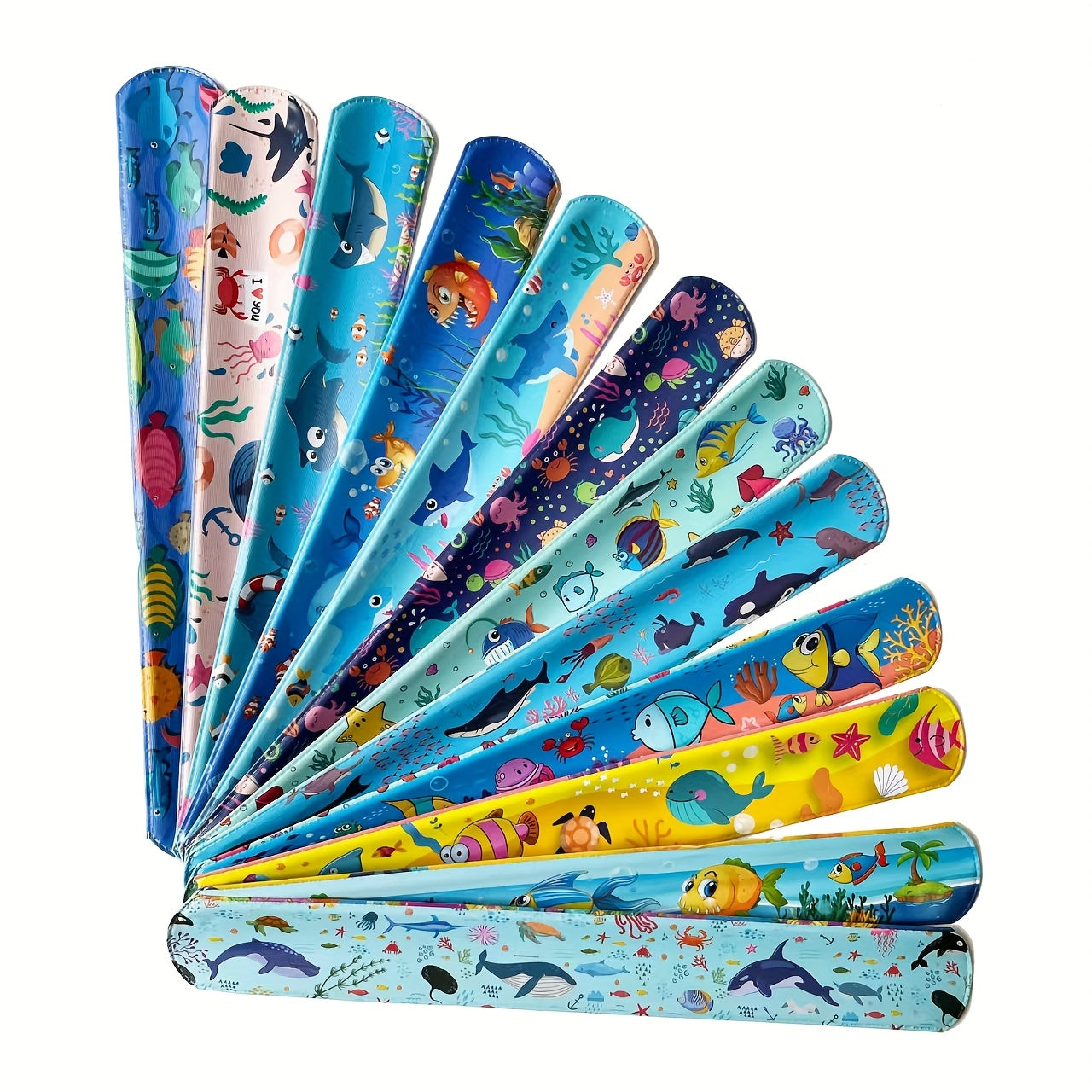 12pcs Marine Animal Theme Bracelets - Underwater World Dolphin Shark Ocean Party