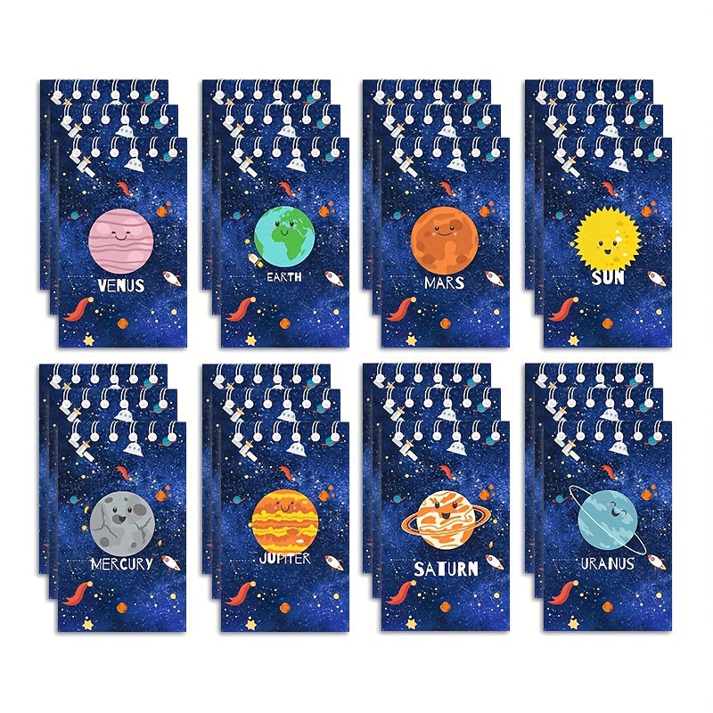 8-Pack Planets Solar System Mini Notebook for Students Space Party Favor