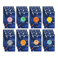 8-Pack Planets Solar System Mini Notebook for Students Space Party Favor