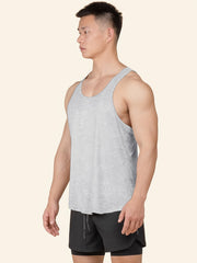 Men's Solid Tank Top Quick Dry Stretch Sleeveless Shirt