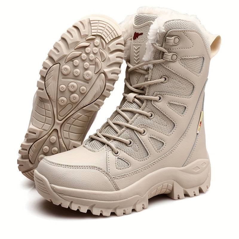 Fur Lined Thermal Snow Boots Winter Warm Tactical Combat Boots