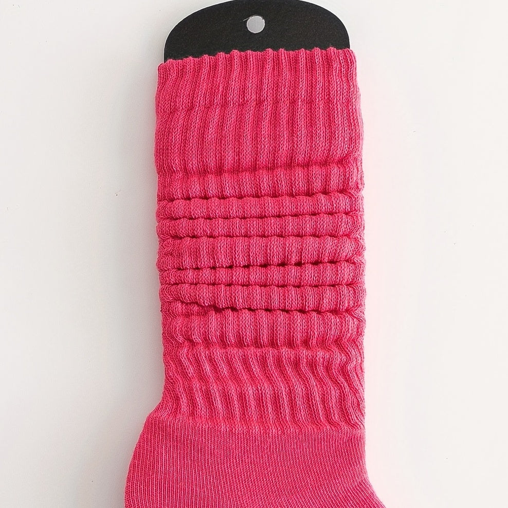 3 Pairs Solid Socks Soft Sports Women's Stockings