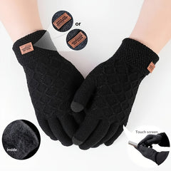 Extra Thick Winter Gloves Touchscreen Double Layered Warmth