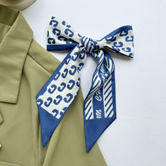 Printed Long Strip Thin Scarf Hair Tie Neck Scarves