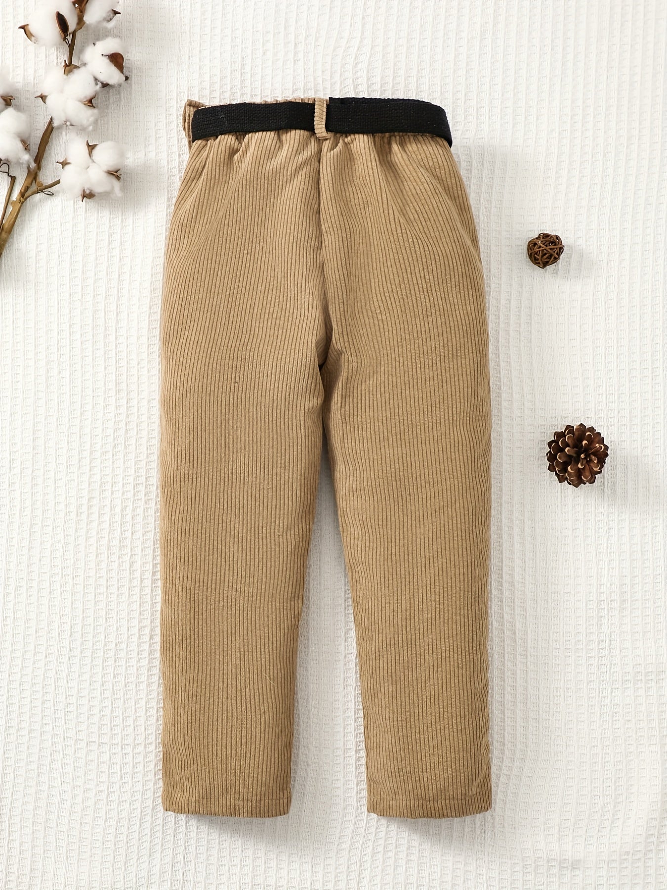 Boys Corduroy Long Pants With Waist Bag
