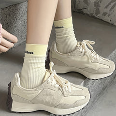4 Pairs Letter Print Mid Tube Socks Women's Stockings