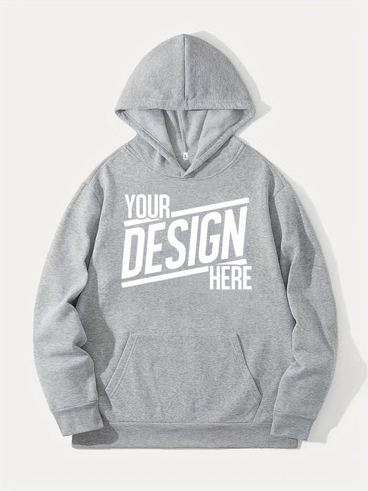 Men's Casual Graphic Print Hoodie with Kangaroo Pocket