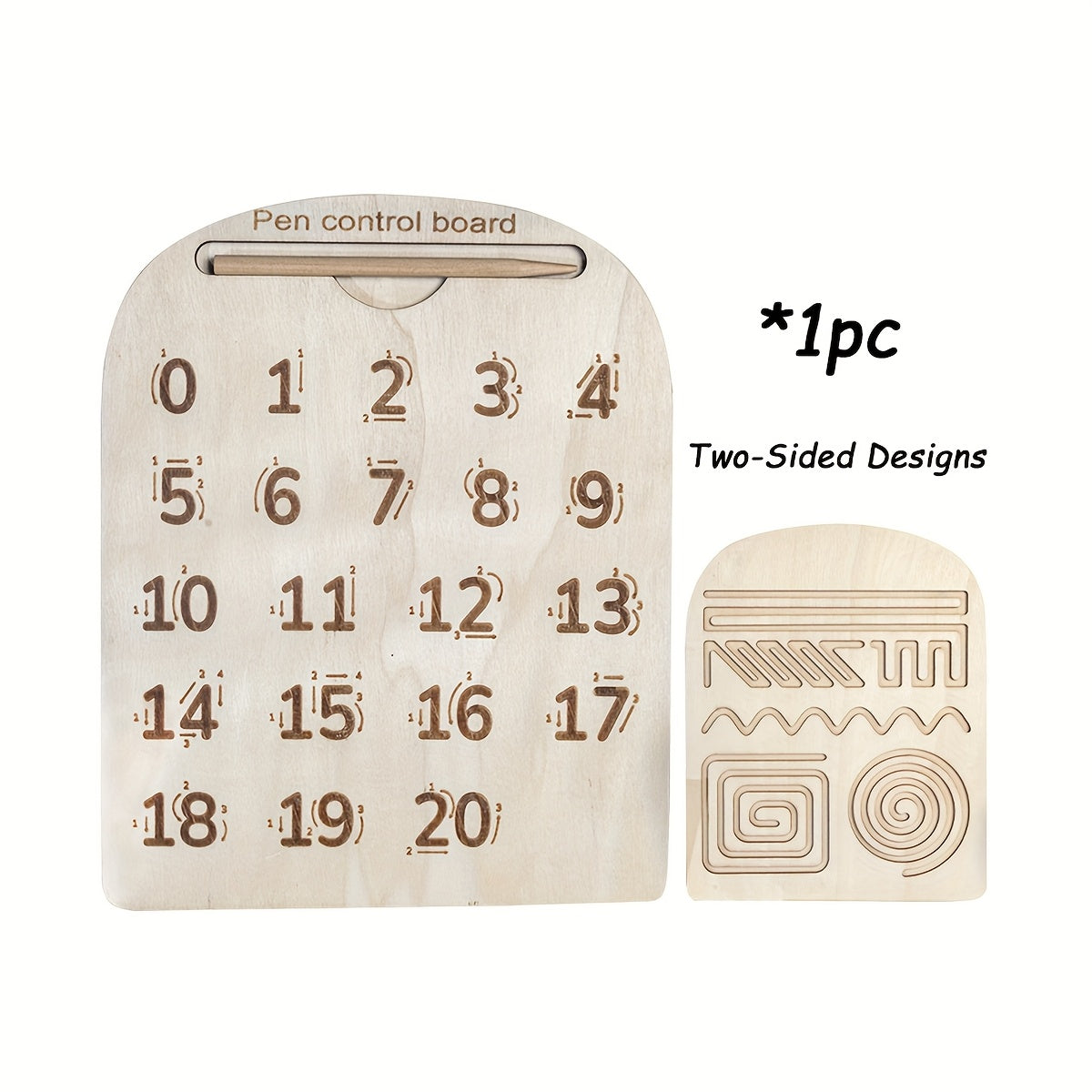 Wooden Letter Practice Board - Tracing Tool for Letters & Numbers