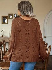  Solid Argyle Pattern Knit Top