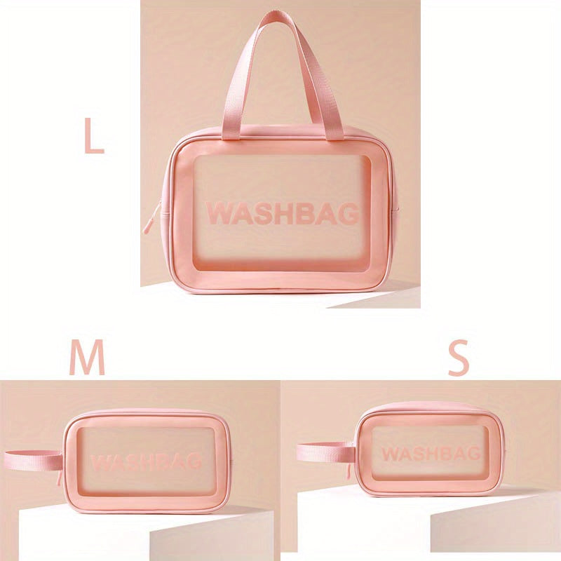3pc Clear Cosmetic Travel Bag Set Waterproof Toiletry Storage