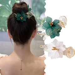 Transparent Flower Bun Hair Clip for Women
