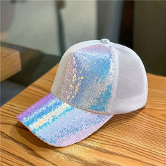 Sequin Sparkly Baseball Cap Y2K Couple Sports Hat Breathable Trucker Hat