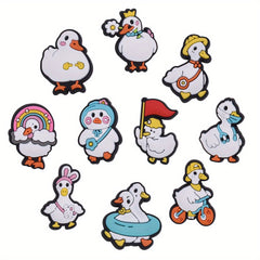 10pcs Duck Shoe Charms For Clogs Sandals PVC Decorations Party Favors