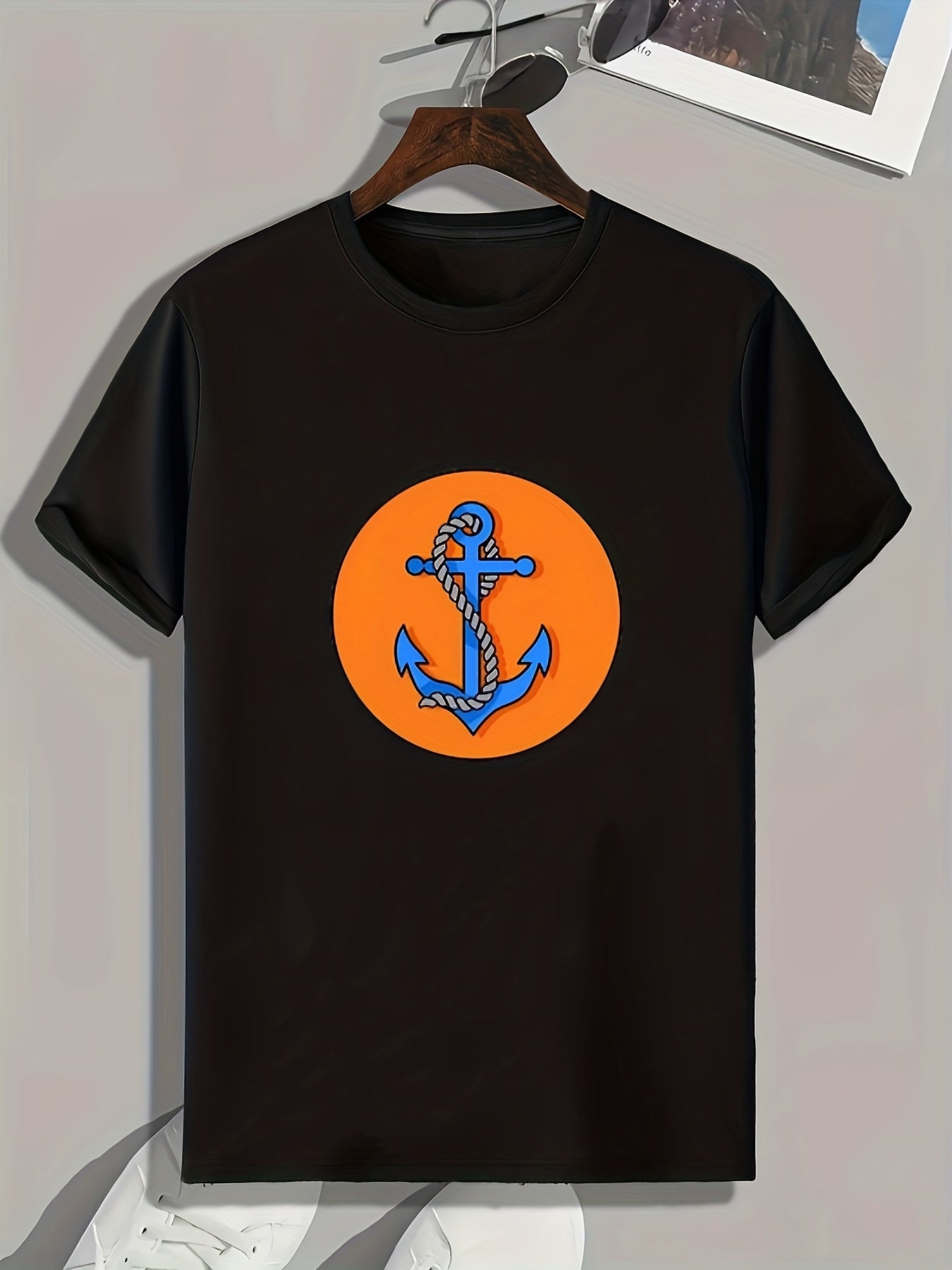 Anchor Print Men's Graphic T shirt Casual Comfy Tees For Summer