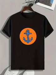 Anchor Print Men's Graphic T shirt Casual Comfy Tees For Summer