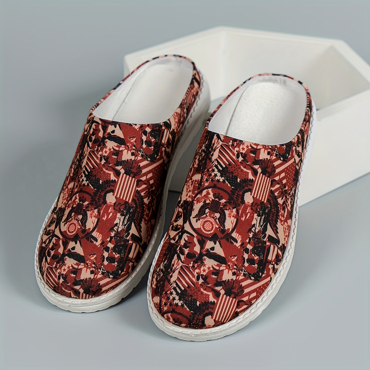 Women's Star & Striped Mule Sneakers Casual Slip On Shoes