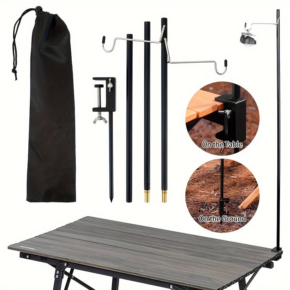 Aluminum Alloy Camping Folding Lamp Pole Adjustable Lantern Stand
