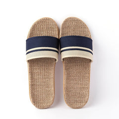 Men's Linen Open Toe Slippers Lightweight Indoor Outdoor