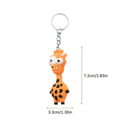 1pc Cartoon Lion Keychain Couple Key Chain PVC Animal Funny Toy Keyring