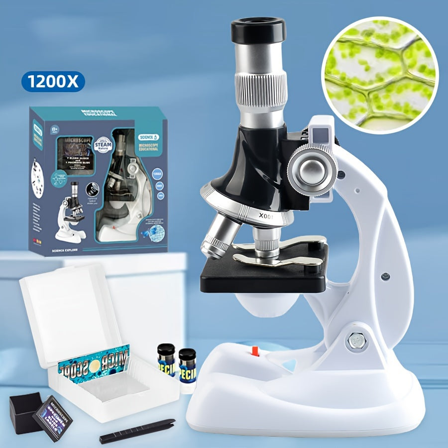 1200X HD Handheld Kids' Microscope Kit w/ LED Light TONAPEETO Science Toy Ages 8