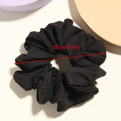 Solid Hair Scrunchies Soft Fabric Fit Curly Fine Thick Hair