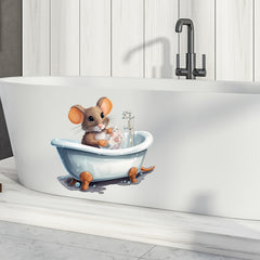 Mouse in Bathtub 3D Wall Sticker