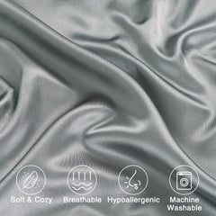 2pcs Silvery Grey Silk Pillowcase Satin Pillowcase with Envelope Closure
