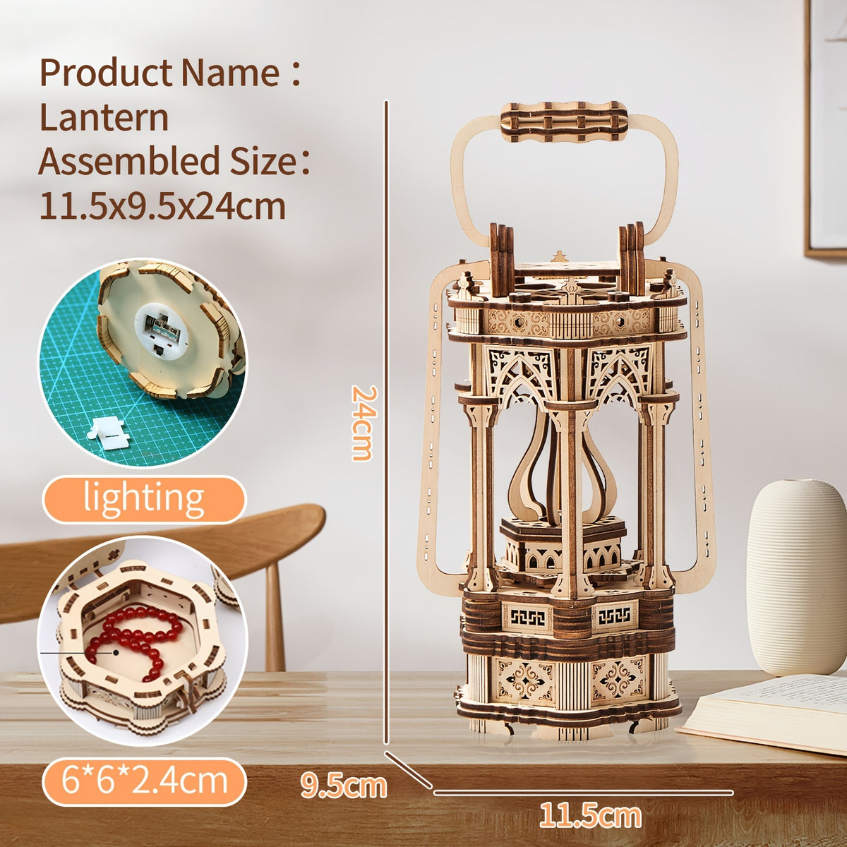3D Wooden Puzzle DIY Owl Pendulum Clock Ferris Wheel Toy