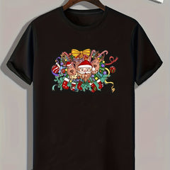 Christmas Element Print Men's Graphic T-shirt for Summer