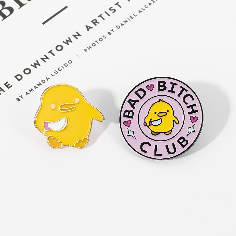 Rose Maiden Pink & Duck Enamel Brooch