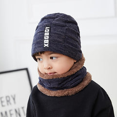 Men's Winter Plush Knitted Beanie Set