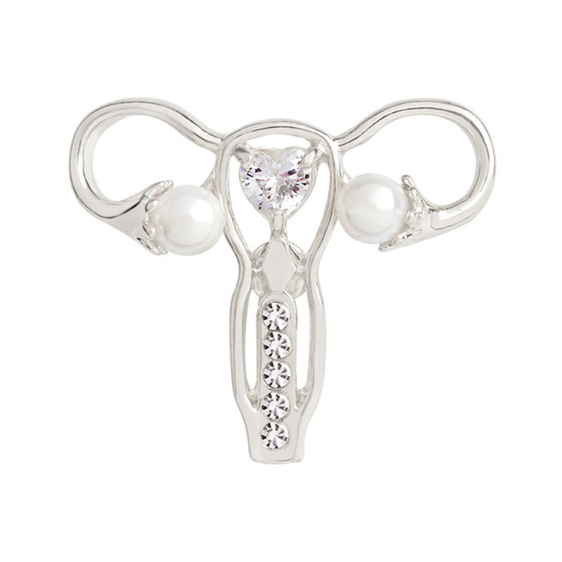 Mother Womb Shaped Crystal Brooch Human Organ Design