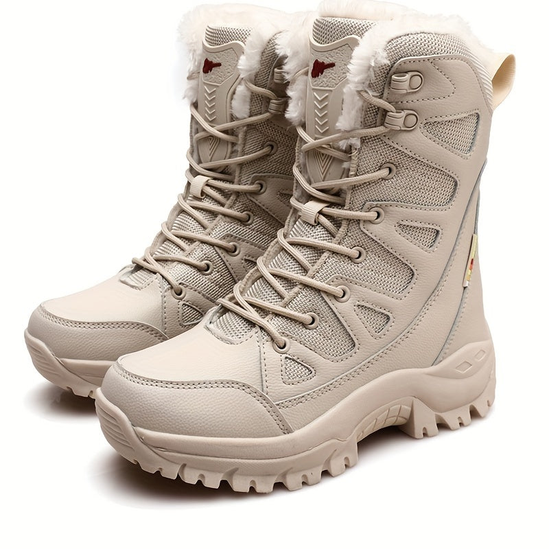 Fur Lined Thermal Snow Boots Winter Warm Tactical Combat Boots