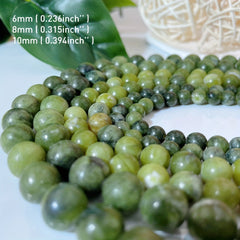 Natural Southern Jade 6 8 10mm Loose Bead Bracelet Necklace