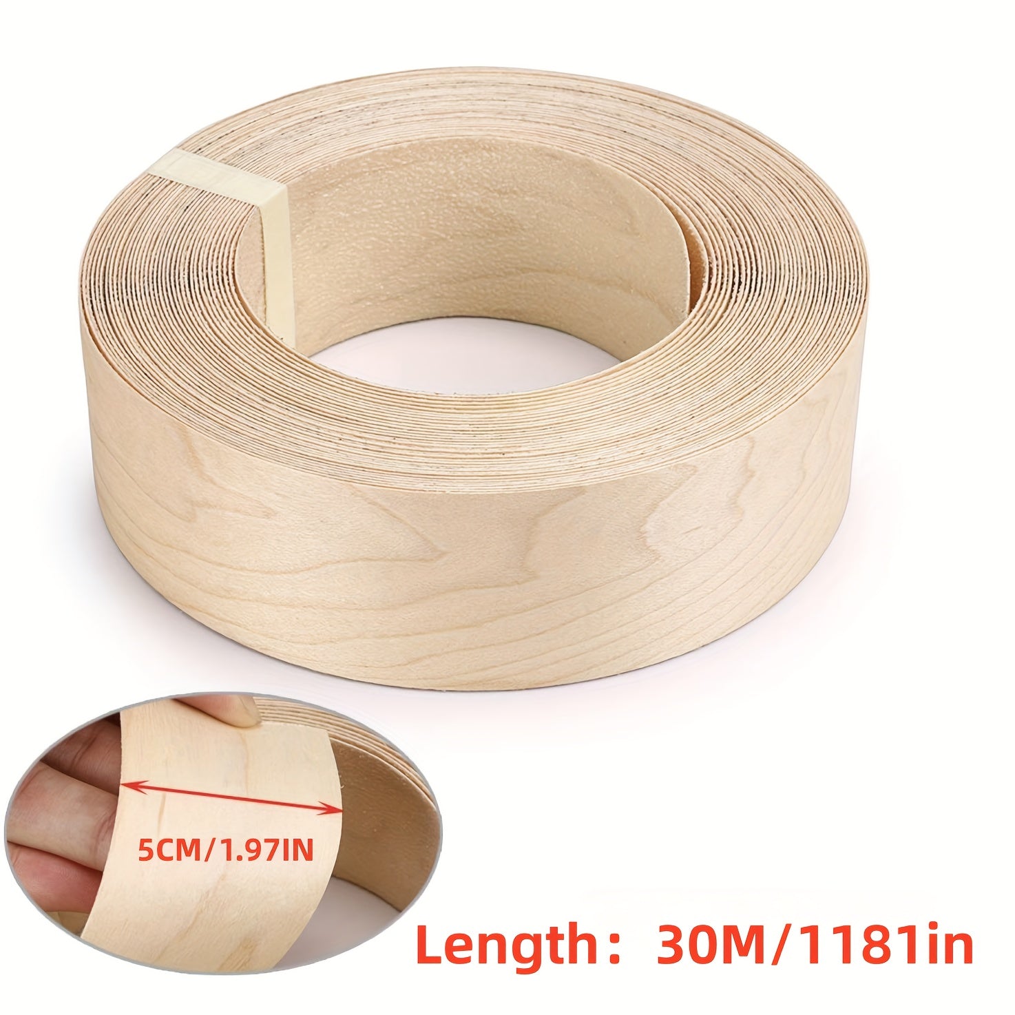 Birch Wood Veneer Edge Tape w/ Hot Melt Adhesive - 1 Roll