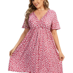  Women's Ditsy Floral Print Dress