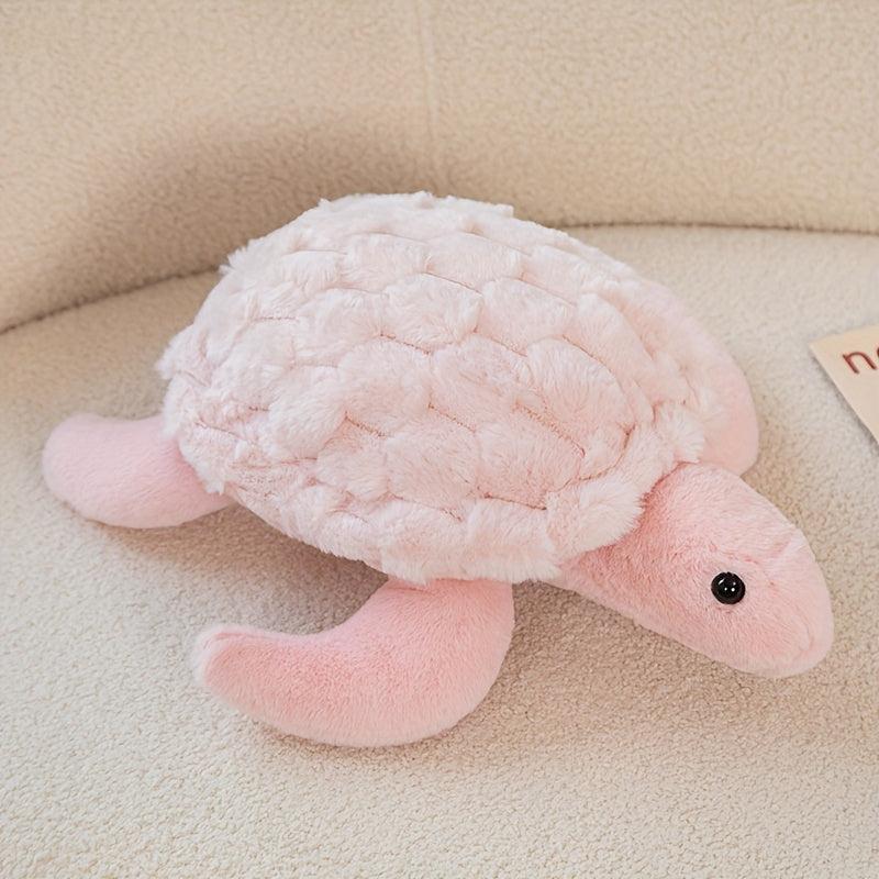 Adorable Pink & Green Sea Turtle Plush Toy - Cuddly Comfort for Kids