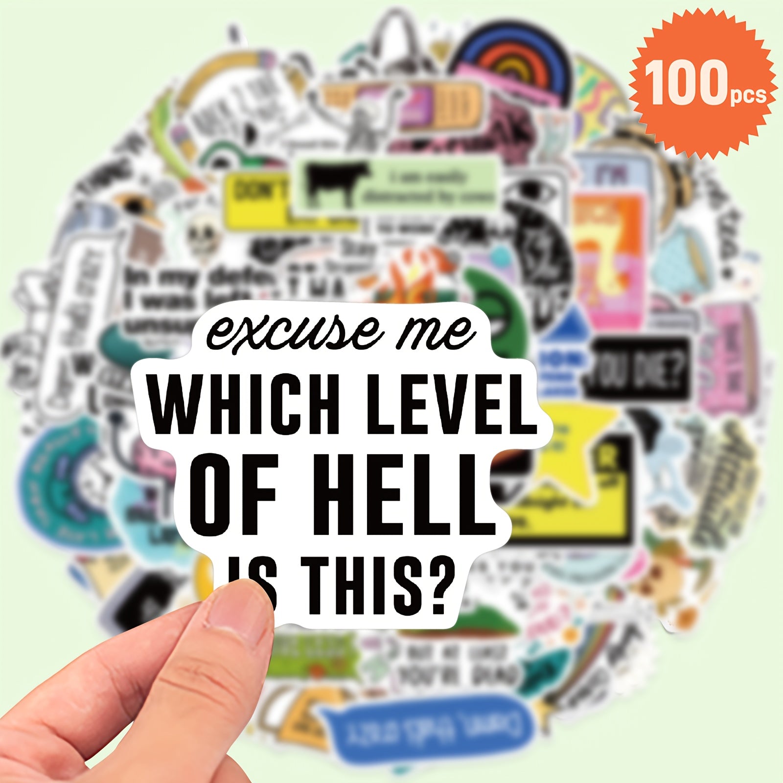 100 Pack Sarcastic Humorous Graffiti Decals Laptop Motorcycle Guitar Stickers