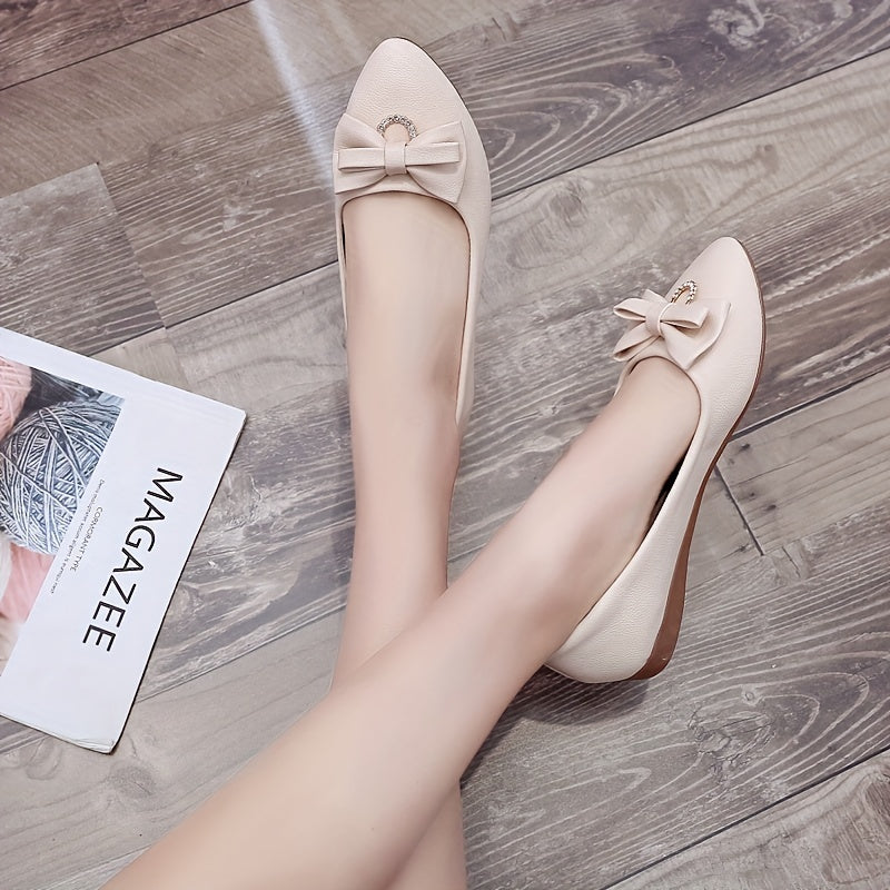 Women's Bow Decor Soft Sole Ballet Flats