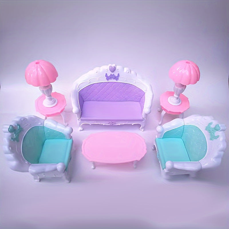 QSMARTOY European Style Sofa and Armchair Combo for Dollhouse