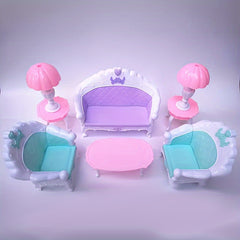 QSMARTOY European Style Sofa and Armchair Combo for Dollhouse