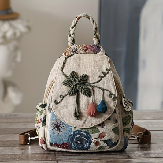 Vintage Ethnic Style Backpack Retro Bohemian Travel Daypack