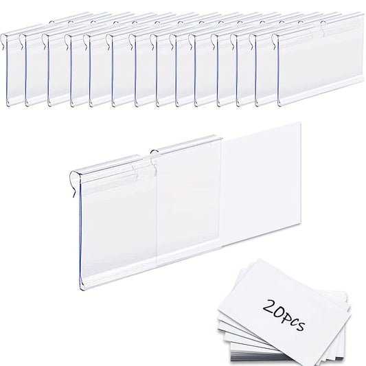 Clear Plastic Basket Labels Clip 20PCS