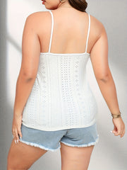  Eyelet Embroidered V Neck Cami Top