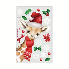 Christmas Giraffe Snowflake Stickers Home And Office Decor
