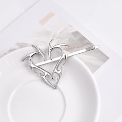 Dragon Dart Hair Clip Cyber Punk Y2K Metal Silver Barrette Hair Accessory