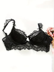 Lace Push Up Bra with Scalloped Trim