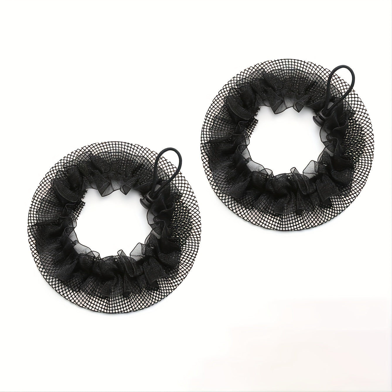 2PCS Stretchable Bun Tie Nets Elastic Hair Rope For Dancers Bun Holder