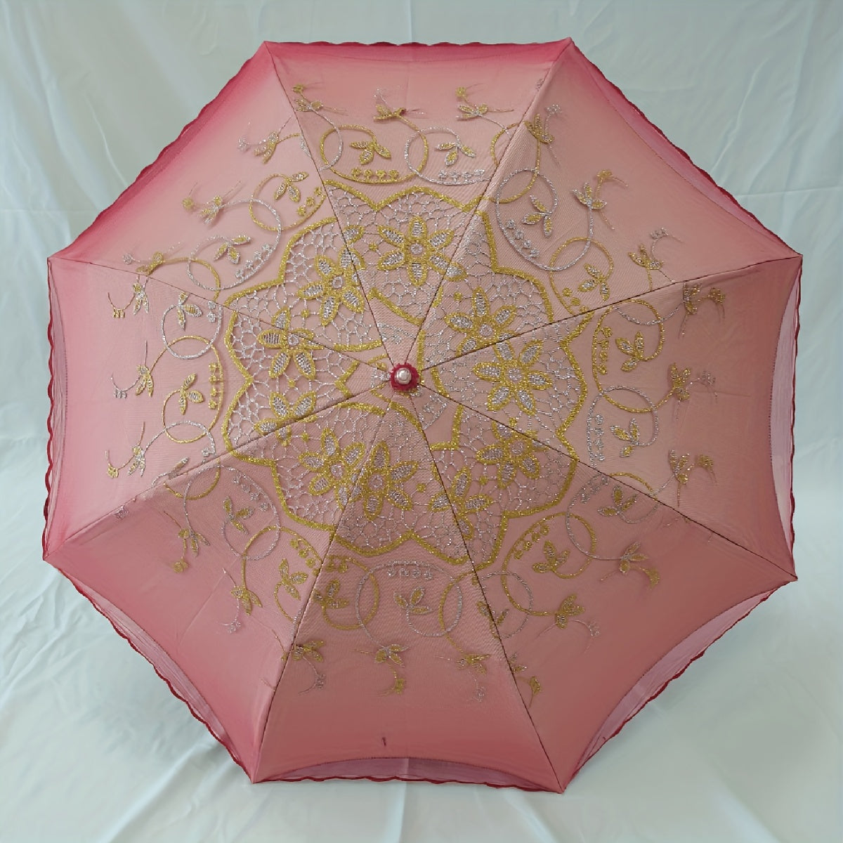 Princess Girls Women's Lace Floral 2 Fold Umbrella UV Protection Lightweight