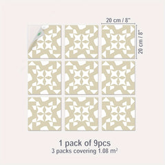 Moroccan Yellow Mosaic Tile Look Peel and Stick Floor Tile Set